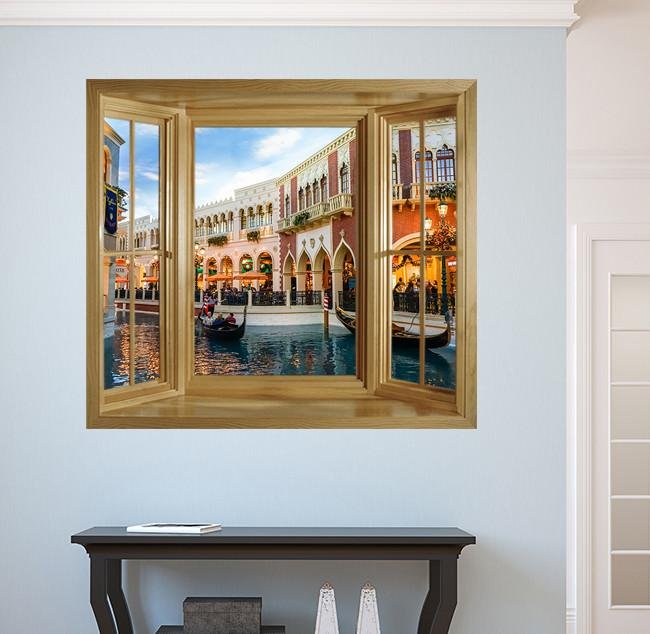 WIM272 - View of Venice Window Frame Mural - Art Fever - Art Fever