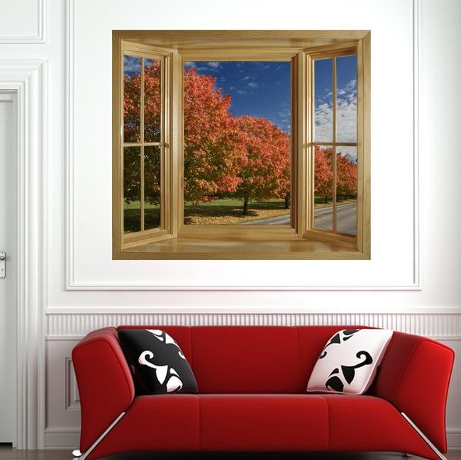 WIM275 - window frame view of the autumn trees - Art Fever - Art Fever