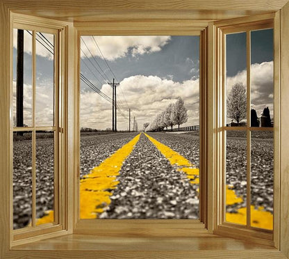 WIM284 - Instant window view wall mural the lonely road - Art Fever - Art Fever
