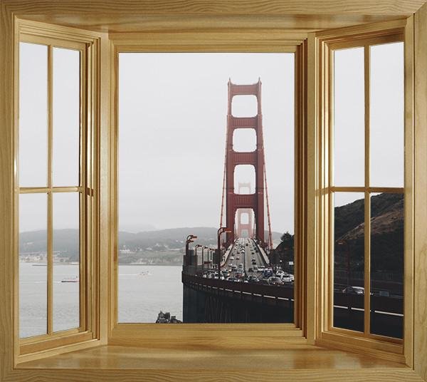 WIM300 - Window Mural view of the golden gate bridge - Art Fever - Art Fever