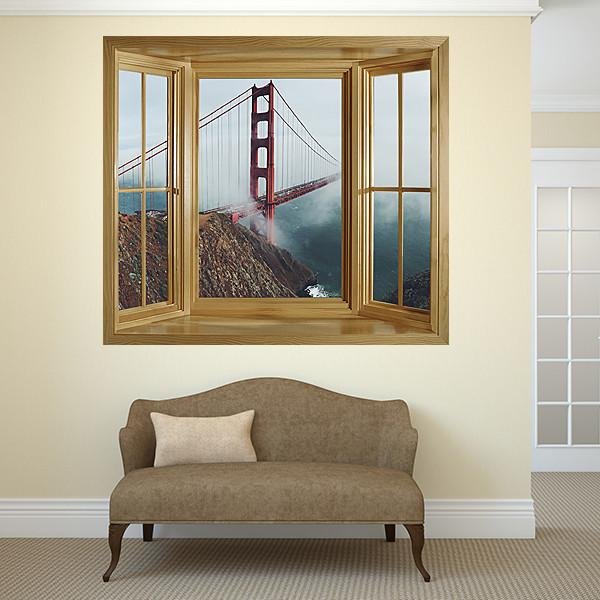 WIM301 - Window Mural view of the golden gate bridge 2 - Art Fever - Art Fever