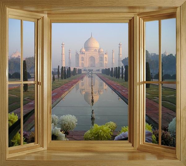 WIM302 - Window Mural view of the Taj Mahal - Art Fever - Art Fever