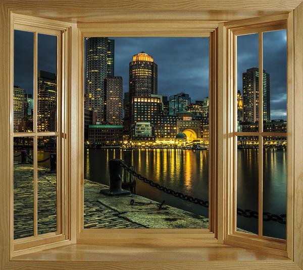 WIM303 - Boston waterfront Window Mural view - Art Fever - Art Fever