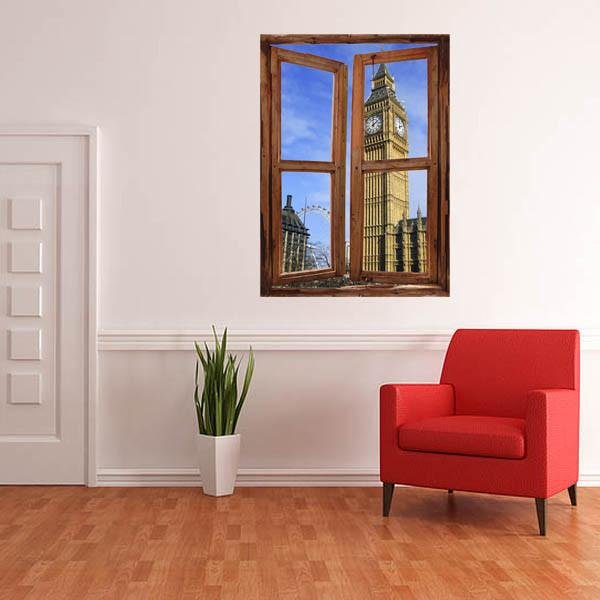 WIM62 - window frame mural view of Big Ben London - Art Fever - Art Fever