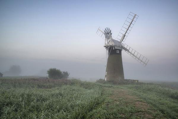 Windmill in the Fog Printed Picture Photo Roller Blind - RB428 - Art Fever - Art Fever