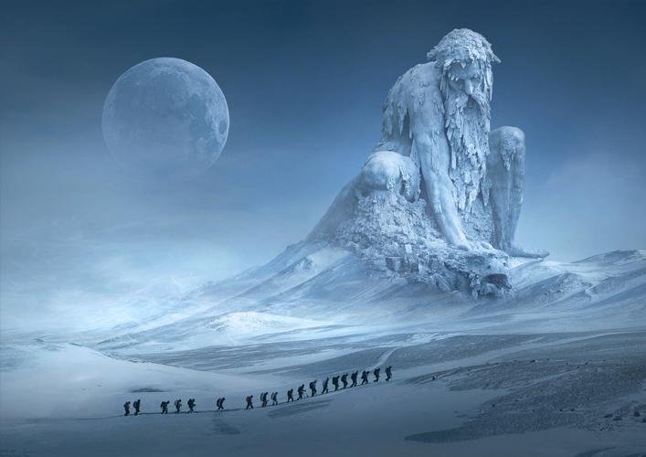 Winter Fantasy Mountain Scene Printed Picture Photo Roller Blind - RB582 - Art Fever - Art Fever