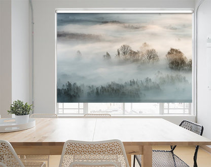 Winter Fog Lombardy Landscape Printed Picture Photo Roller Blind - 1X1063642 - Art Fever - Art Fever