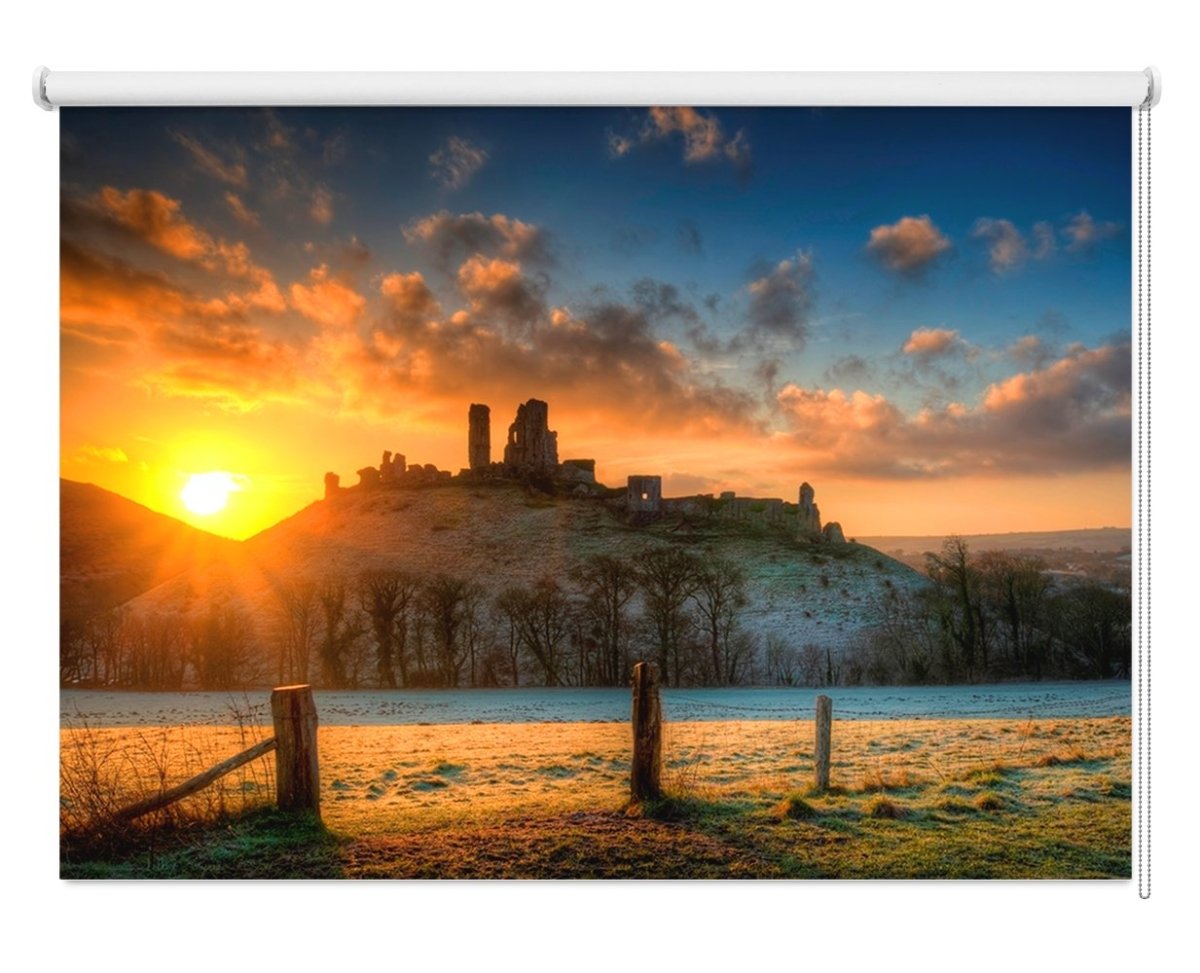 Winter Sunrise Over Corfe Castle Printed Roller Blind - RB1120 - Art Fever - Art Fever