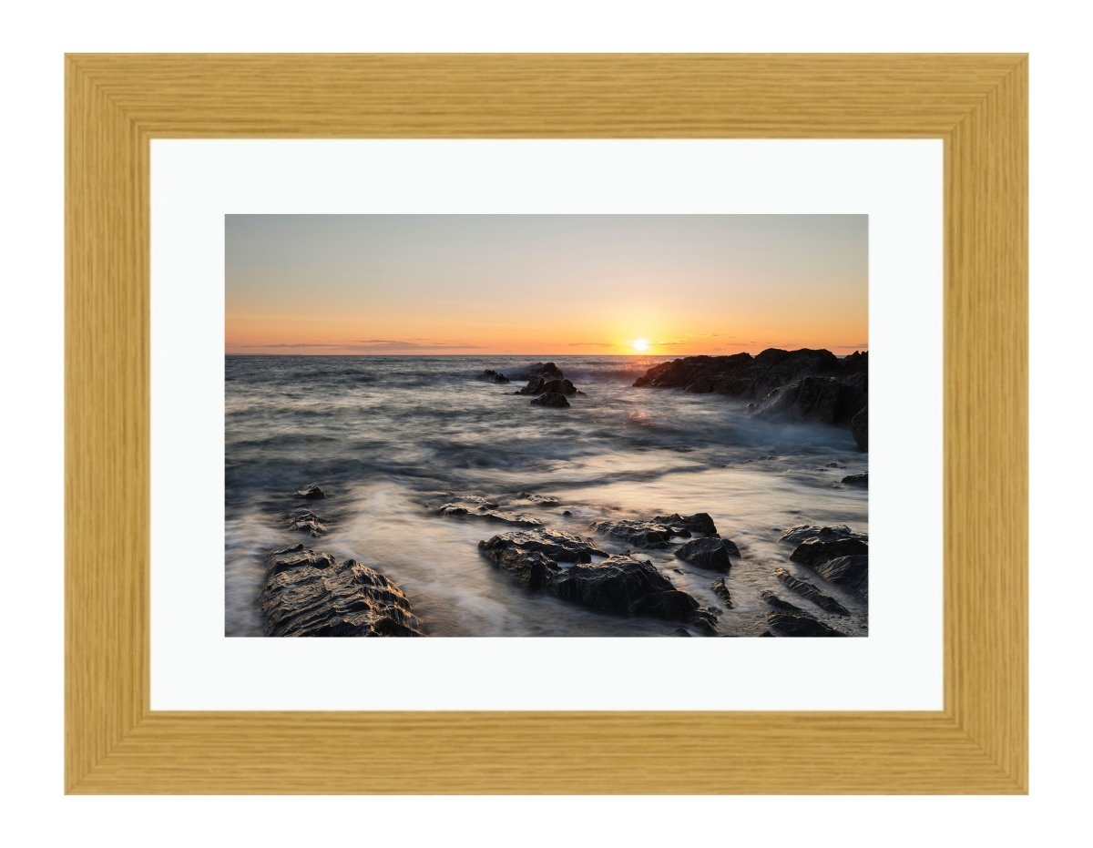 Woolacombe Sunset Sea Scene Framed Mounted Print Picture - FP39 - Art Fever - Art Fever