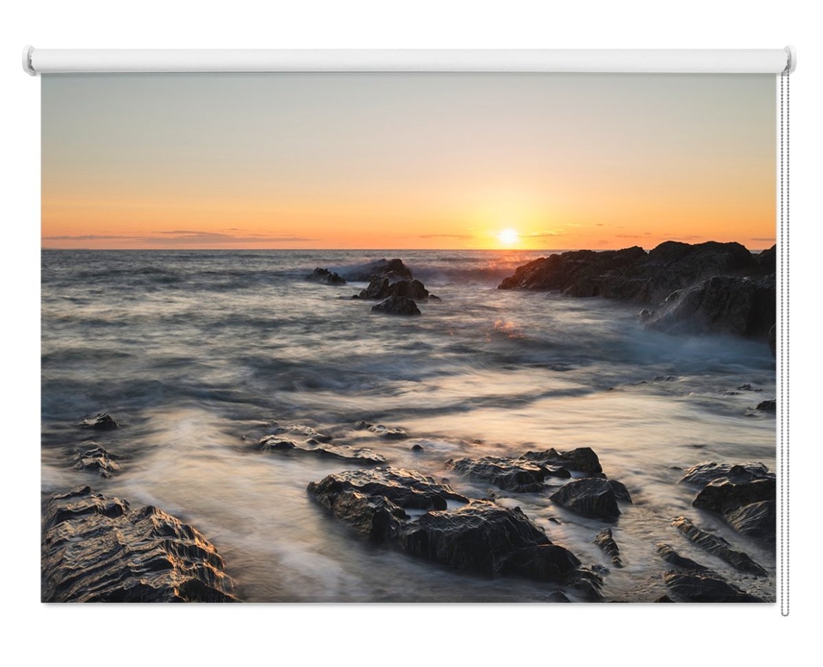 Woolacombe Sunset Sea Scene Picture Photo Roller Blind - RB1096 - Art Fever - Art Fever