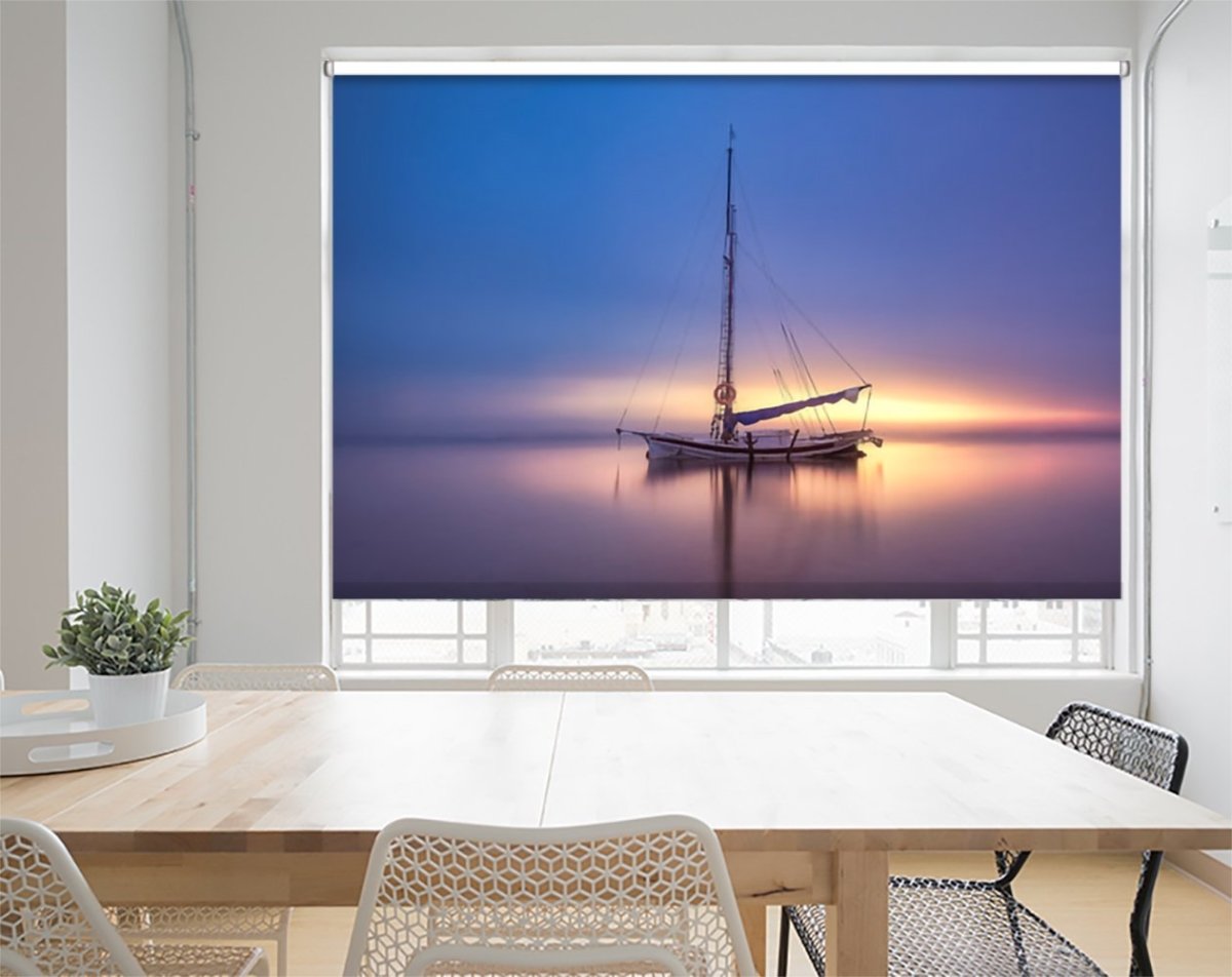 Yacht on the Spanish Sea Printed Picture Photo Roller Blind- 1X1791015 - Art Fever - Art Fever
