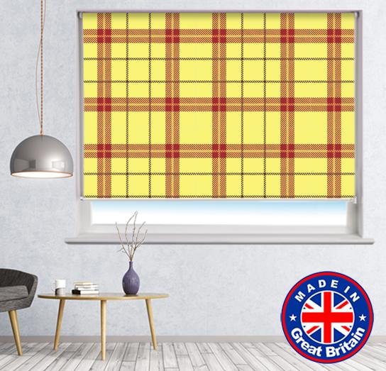 Yellow Red Tartan Plaid Pattern Printed Picture Photo Roller Blind - RB610 - Art Fever - Art Fever