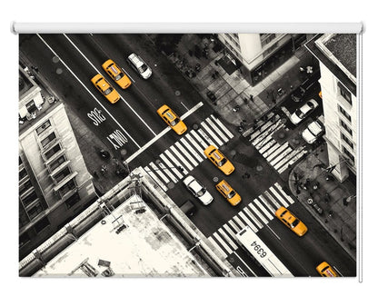 Yellow Taxis in New York Printed Picture Photo Roller Blind - 1X31964 - Art Fever - Art Fever