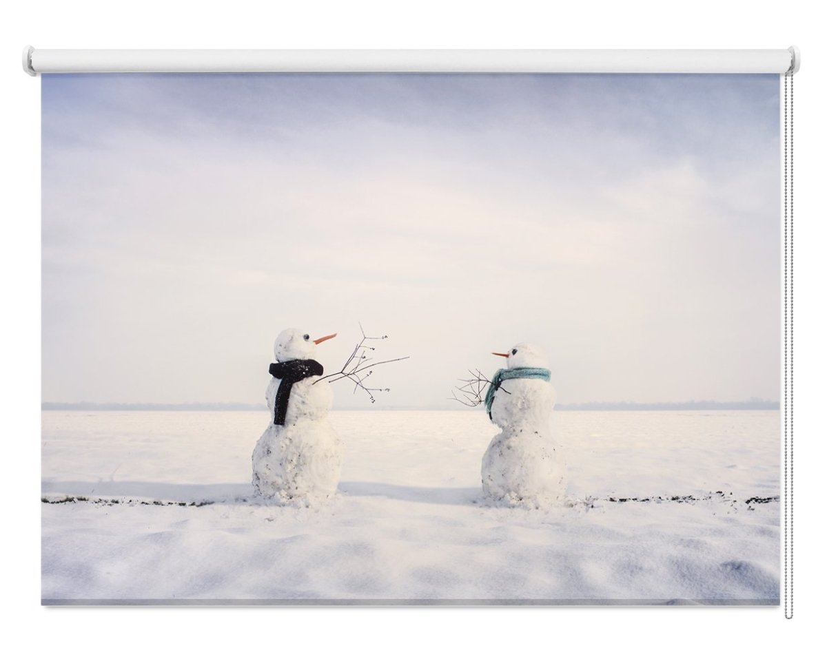 You and I Christmas Snowman Couple Printed Picture Photo Roller Blind - 1X865094 - Art Fever - Art Fever