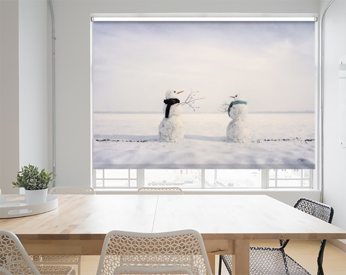 You and I Christmas Snowman Couple Printed Picture Photo Roller Blind - 1X865094 - Art Fever - Art Fever