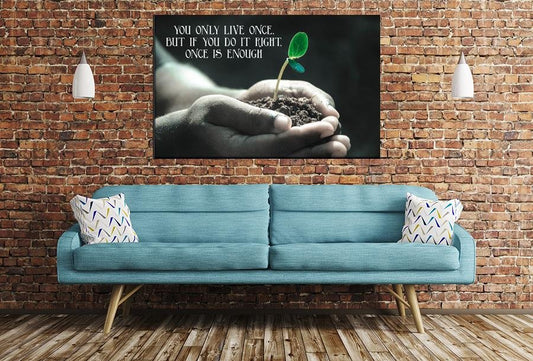 You Only Live Once Quote Image Printed Onto A Single Panel Canvas - SPC01 - Art Fever - Art Fever