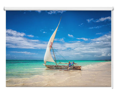 Zanzibar Dhow India Ocean Printed Picture Photo Roller Blind - 1X1825859 - Art Fever - Art Fever