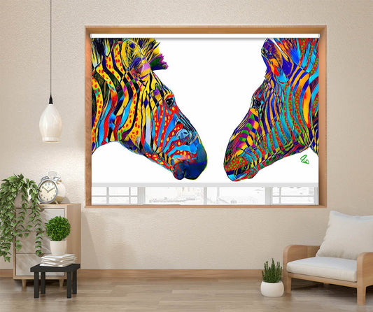 Ziggy and Zag the Zebras Printed Picture Photo Roller Blind - 1X2397440 - Art Fever - Art Fever
